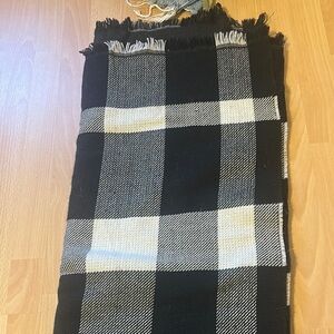 Black and White Plaid Poncho wrap, perfect for winter